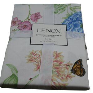 Lenox Tablecloth Butterfly Meadow Bloom White Spring Floral Flower 60X84 NWT